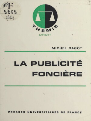 cover image of La publicité foncière